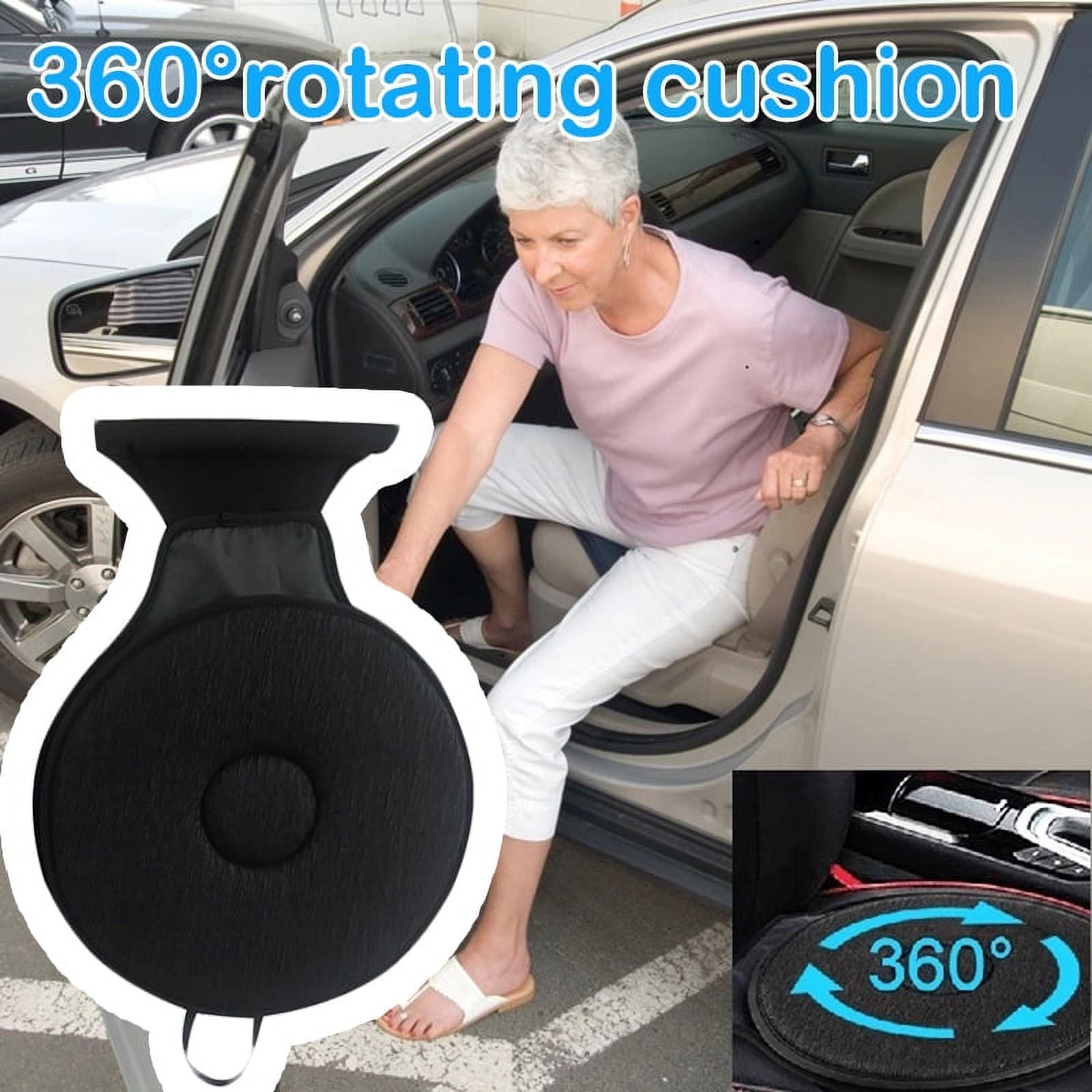 360 Degree Rotate Swiveling Car Seat Cushion Easy In Out Soft Seat Pad
