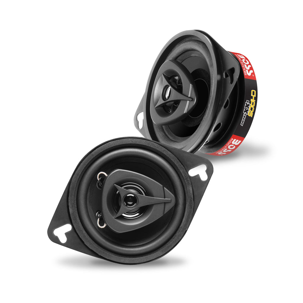 BOSS Audio Systems CH3220B Chaos Series 3.5 inch Car Stereo Door Speakers - 140 Watts Max, 2 Way, Full Range Audio, Tweeters, Coaxial, Sold in Pairs