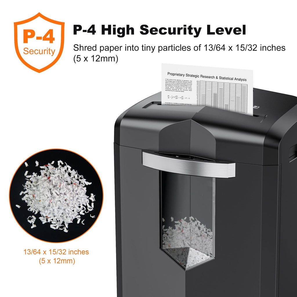 Bonsaii 12-Sheet Micro Cut Paper Shredder Heavy Duty Shredder with 4.1 gal Pullout Bin