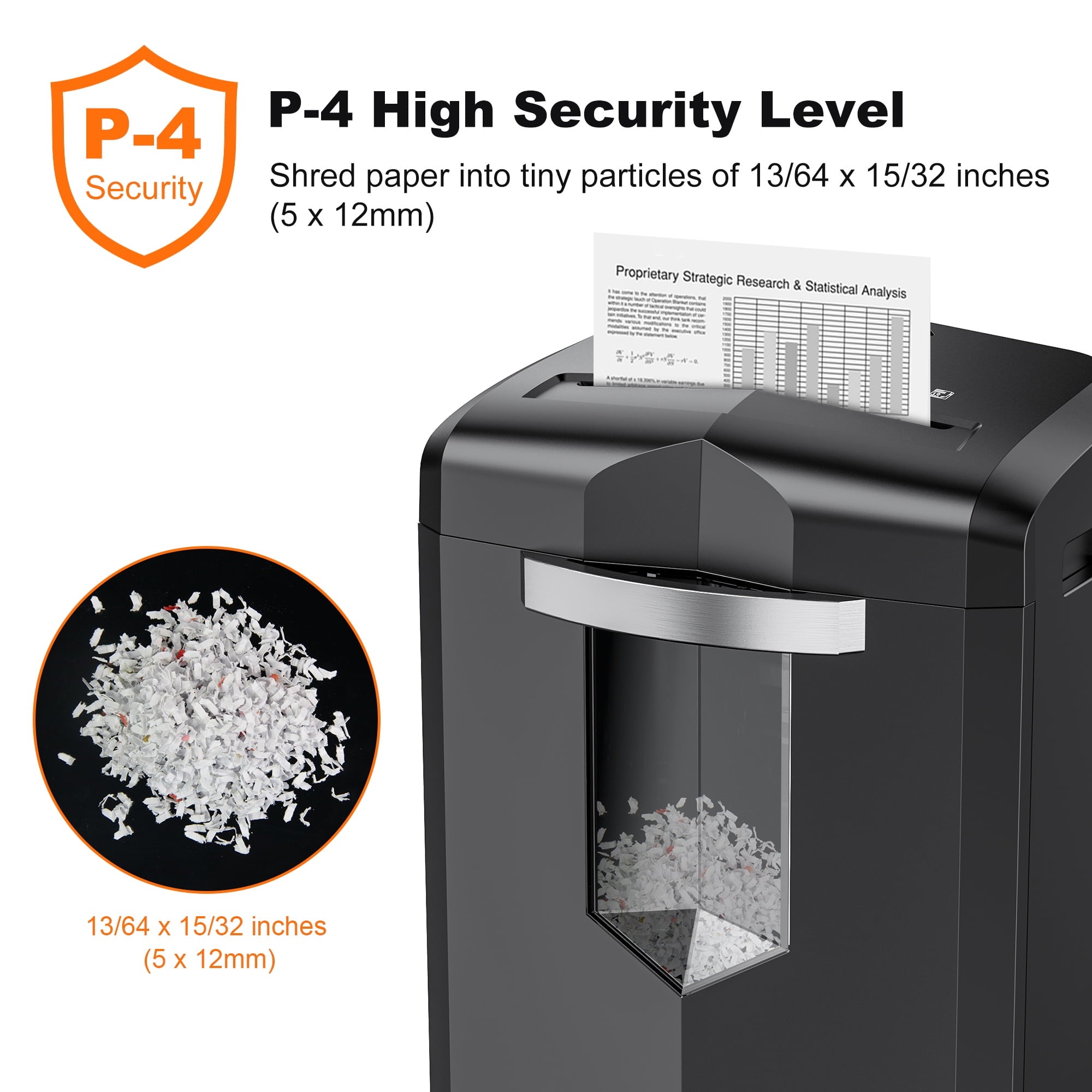 Bonsaii 12-Sheet Micro Cut Paper Shredder Heavy Duty Shredder with 4.1 gal Pullout Bin