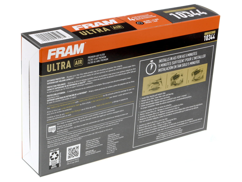 FRAM Ultra Air XGA10344, Premium Engine Air Filter, Replacement Filter for Select Honda Vehicles Fits select: 2007-2009 HONDA CR-V