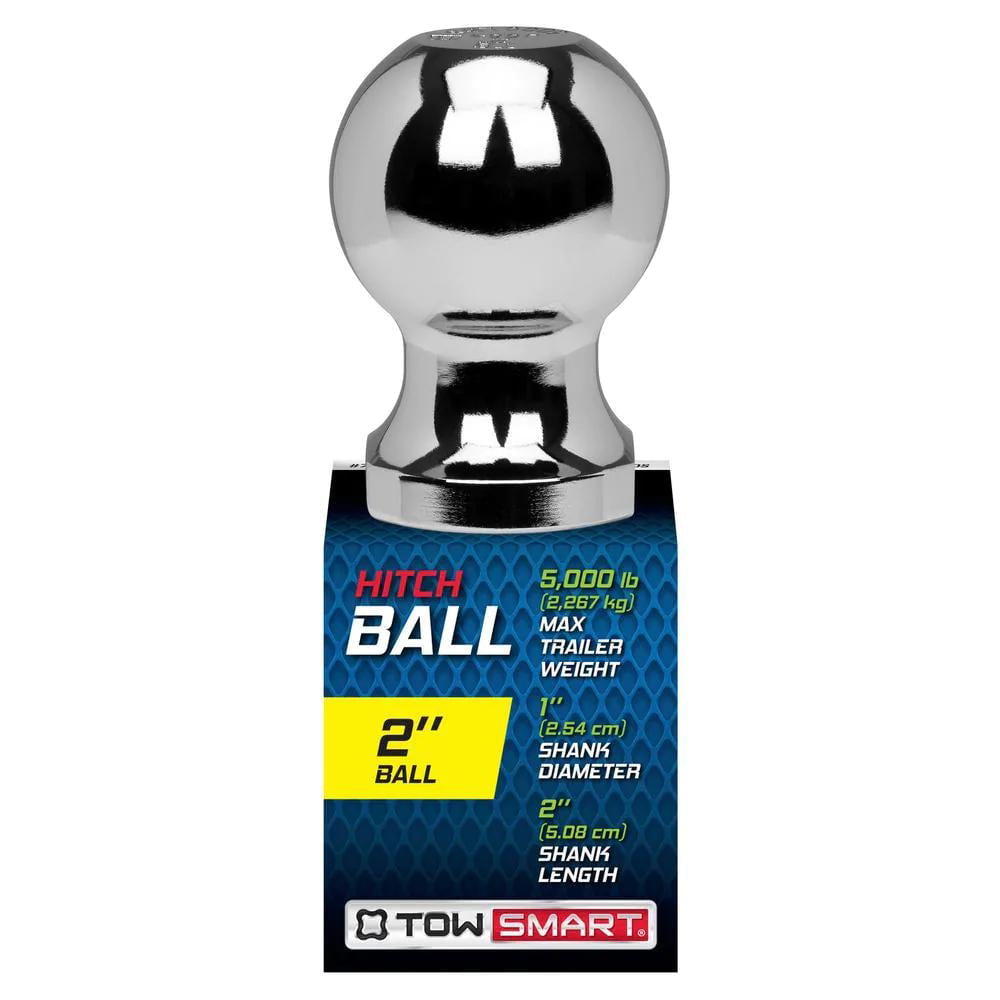 TowSmart Trailer Hitch Ball, Class III, 2in Ball, 1in x 2in Shank, 5000lb, 713, Chrome, 1 Each
