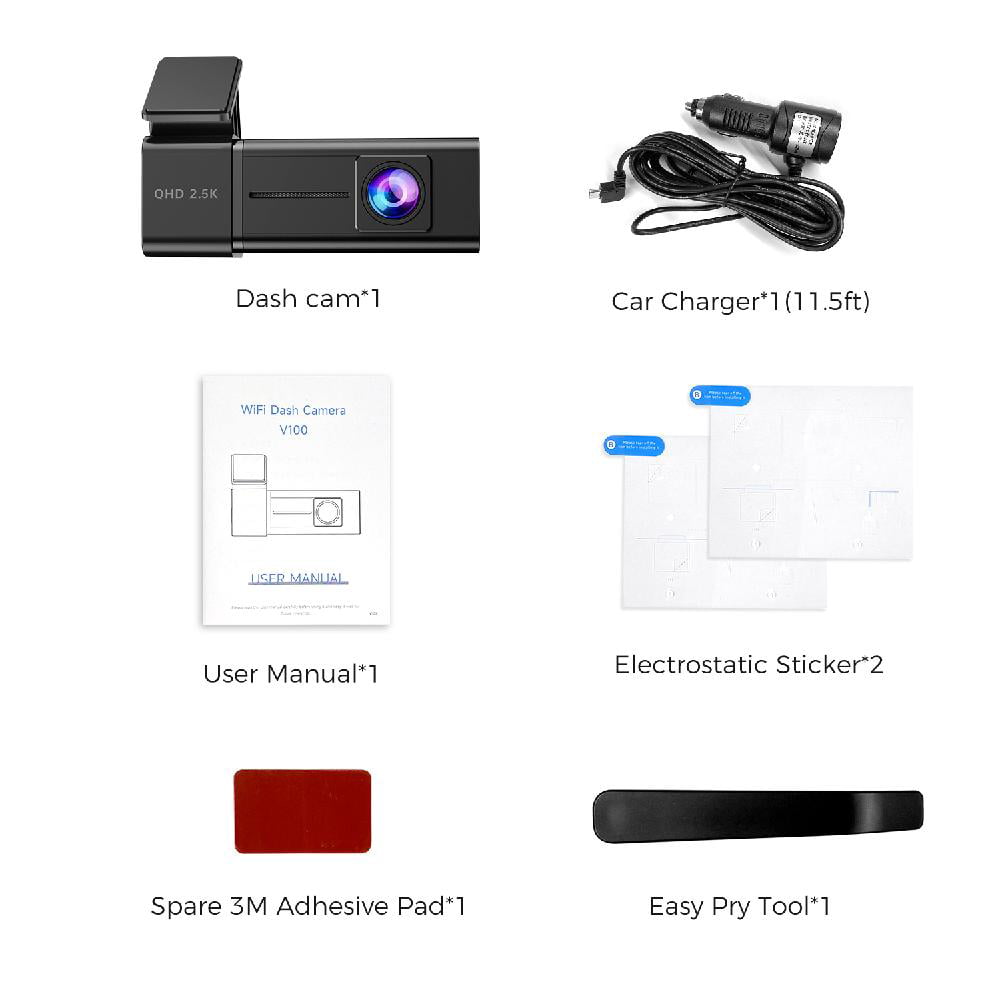 Ecomoment Dash Cam Front 2.5K Car Camera, 2560x1440P Dash Camera for Cars, Mini Dashcams with 32G SD Card, WiFi APP Control, Night Vision, 24H Parking Mode, Loop Recording, G-Sensor,WDR, Uber