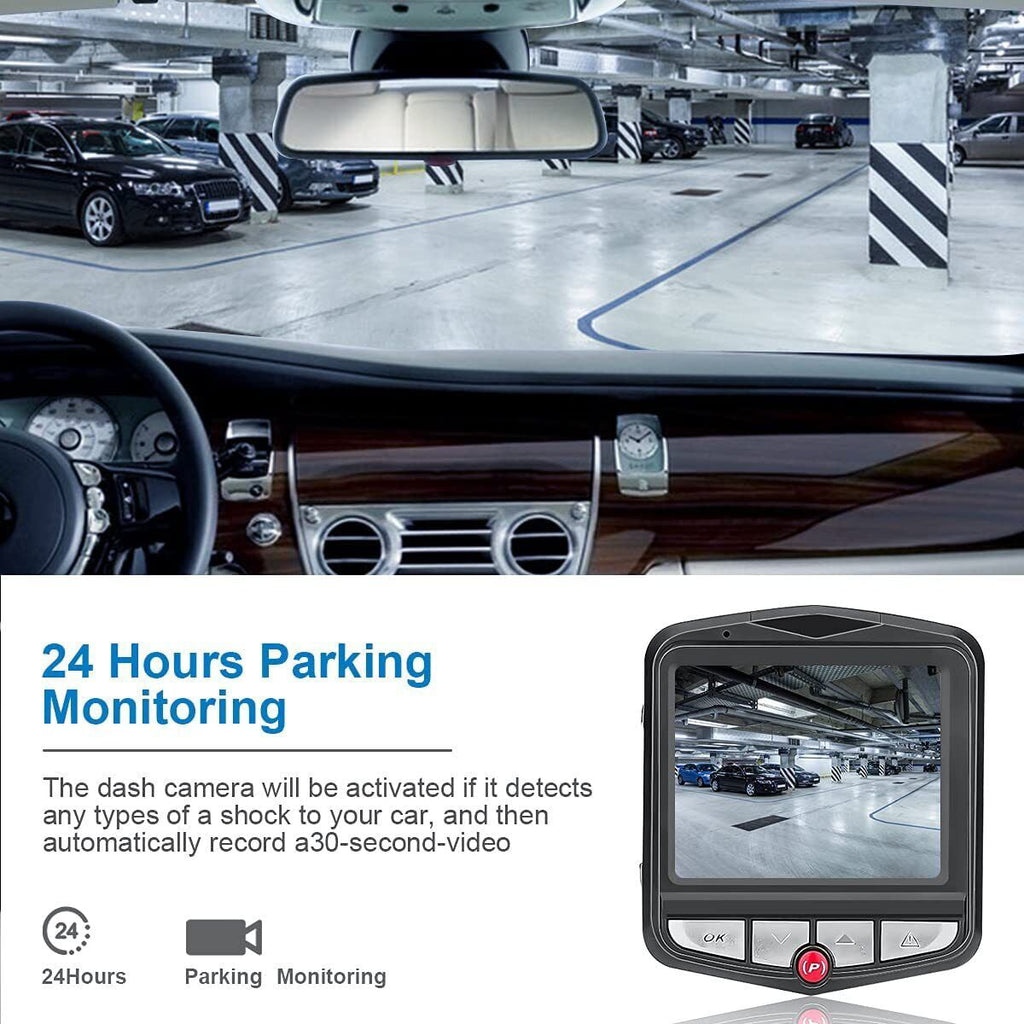Elegant Choise Dash Cams Front Car Camera with Night Vision G-Sensor 1080P 2.4", Black
