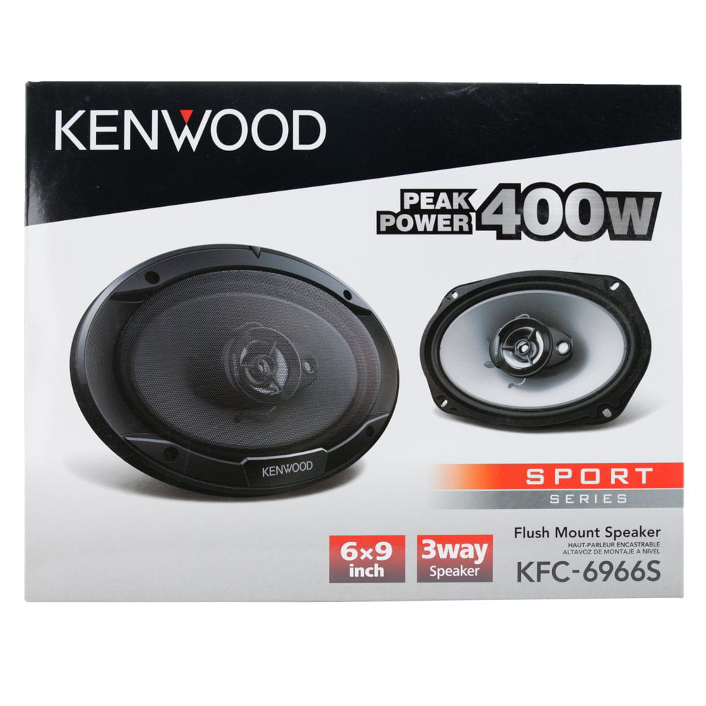 Kenwood 6" x 9" 400W 3-Way Car Audio Flush Mount Coaxial Stereo Speakers, Pair
