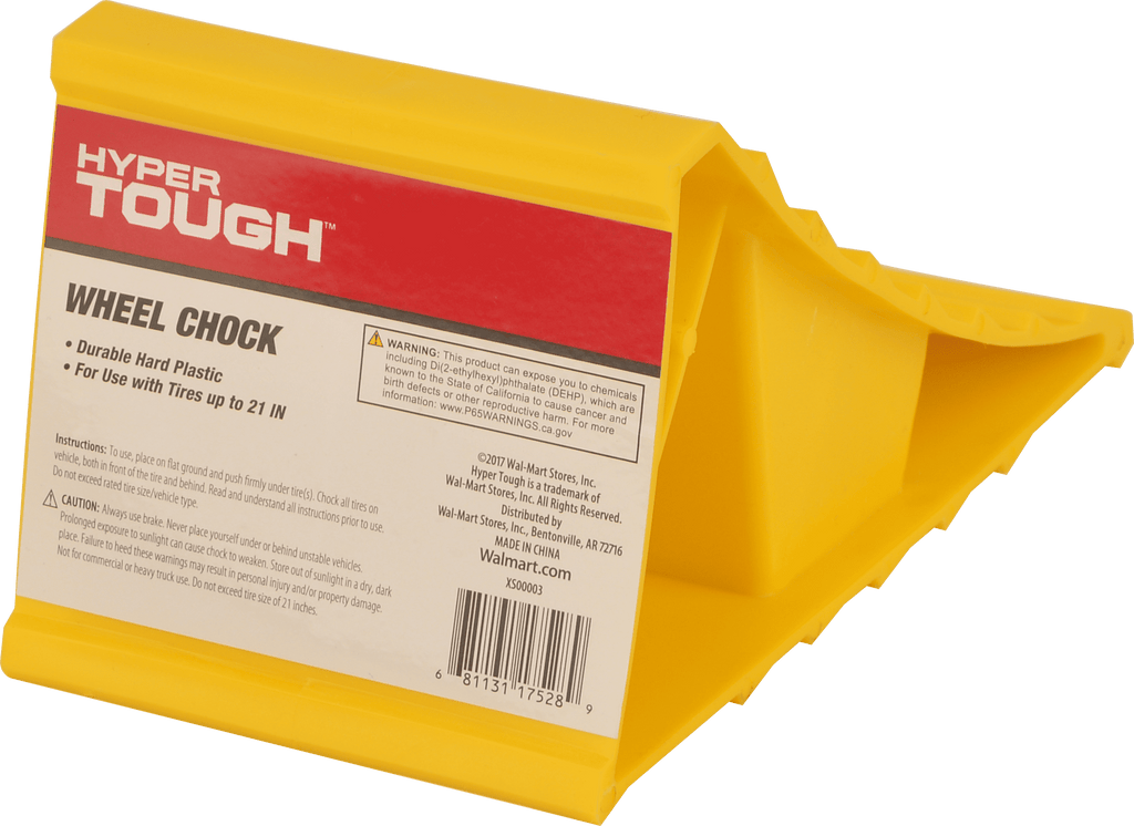 Hyper Tough Wheel Chock Heavy Duty Yellow Plastic