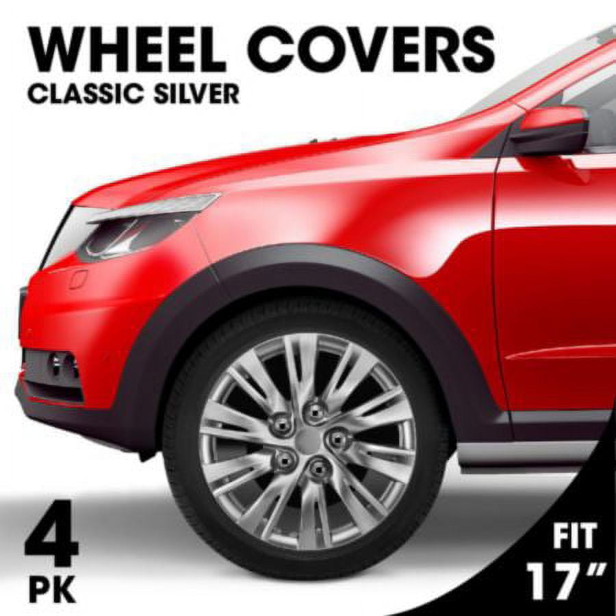 Autocraft Car & SUV Wheel Cover - Hubcaps - Classic Silver High-impact ABS - Trend - Universal - 17", 4/pack, sold by pack