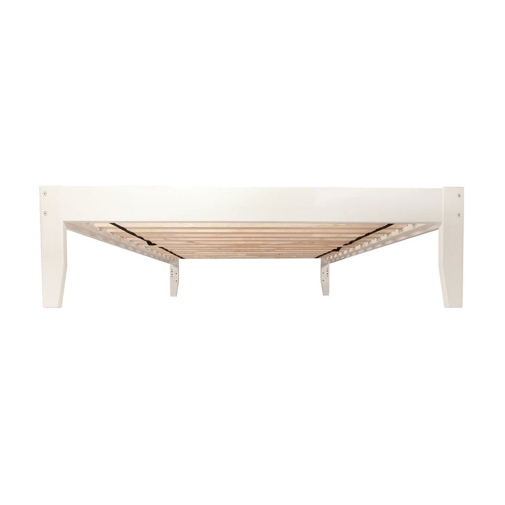 Leo & Lacey Farmhouse Solid Wood Full Panel Platform Bed in White