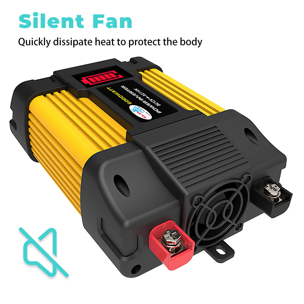 Inverter, DFITO 4000W Peak Car Power Inverter Dc 12V to 110V Ac Converter, with 1 Ac Outlet and 2 USB Car Charger, Camera/ Laptop Car Accessories, for Camping/ Road Trips/ Outdoor Work