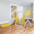 iRerts Toddler Swing Sets with Slide, 5 In 1 Toddler Slide and Swing Set, Kids Play Climber Slide Playset with Basketball Hoop, Climber Slide Playset for Indoor Backyard, Outdoor Toys for Kids 1-8 Age