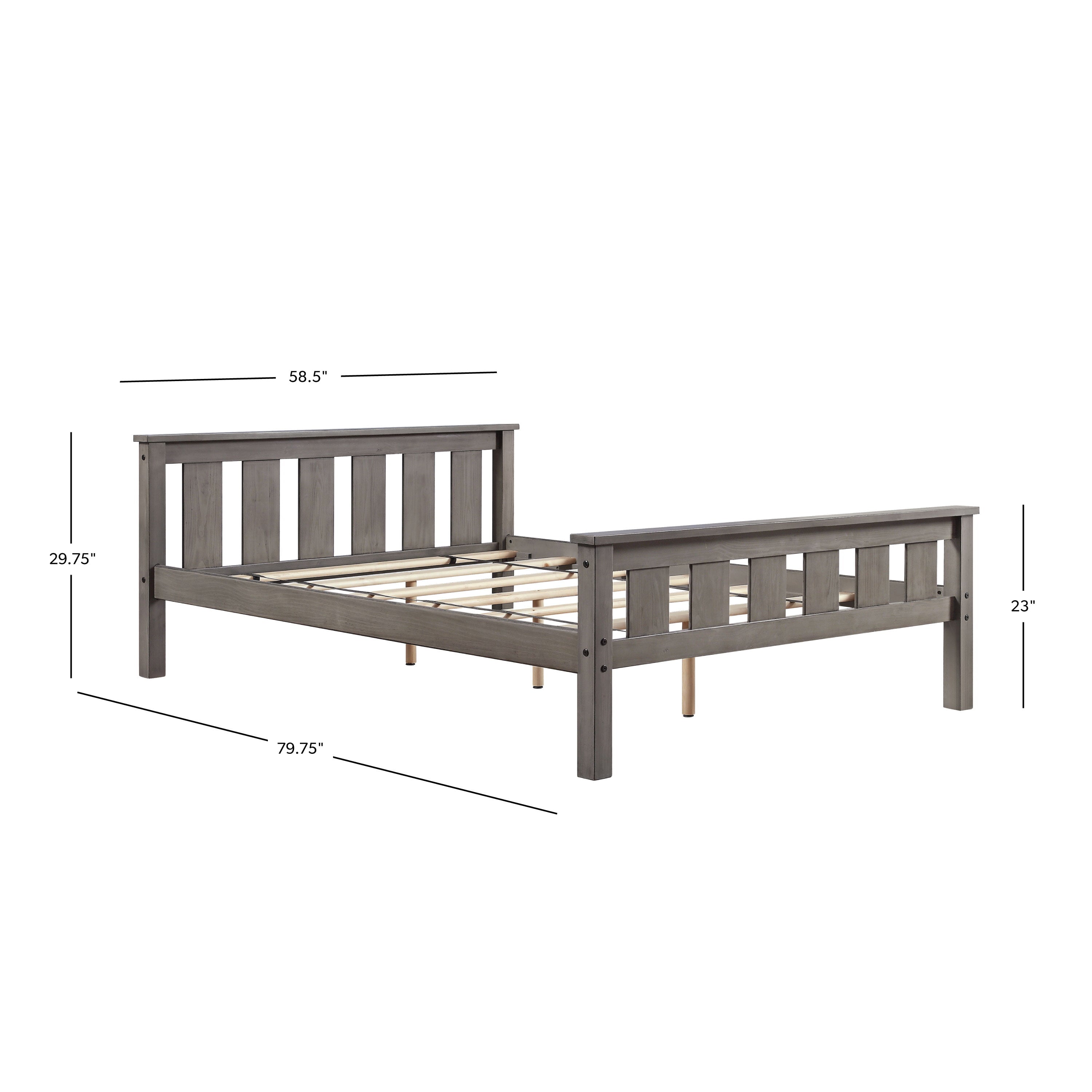 Better Homes & Gardens Kane Wooden Platform Bed, Full Size, Gray