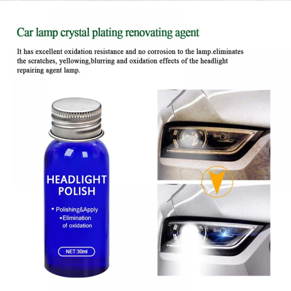 Car Headlight Restoration Repair Coating Kit, Car Headlamp Glass Polishing Liquid Restoration Fluid Scratch Oxidation Remover  30 ML