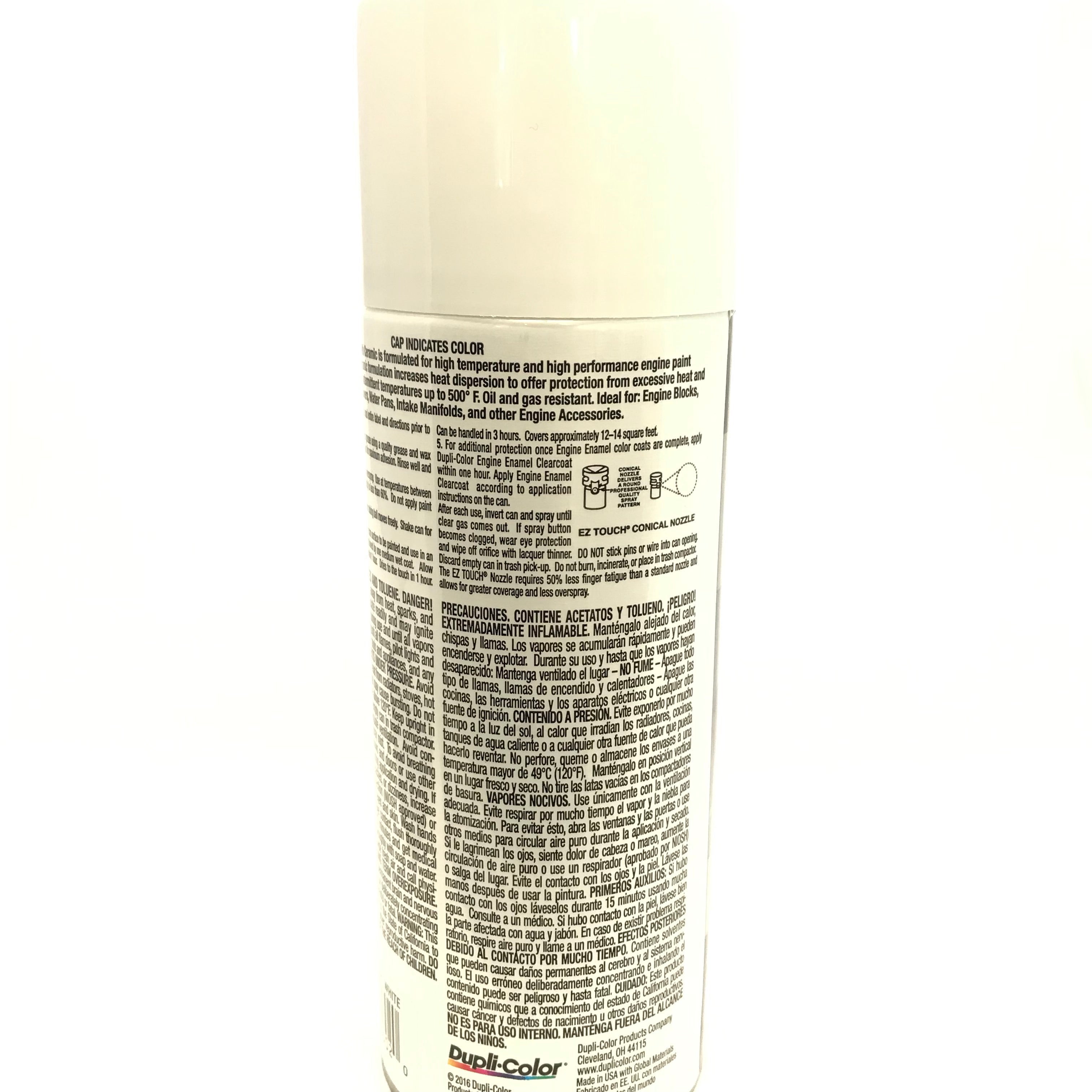 Duplicolor DE1602 - 6 Pack Engine Enamel Paint with Ceramic Universal White - 12 oz