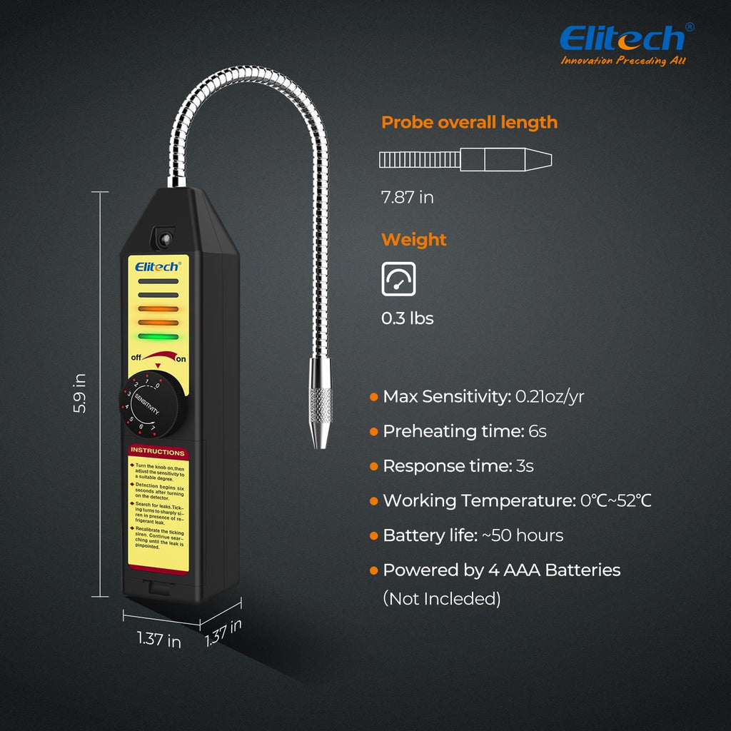 Elitech WJL-6000S Freon Leak Detector Halogen Gas Sniffer Refrigerant Tester AC Leak Tester R22 R410A R134A R1234YF
