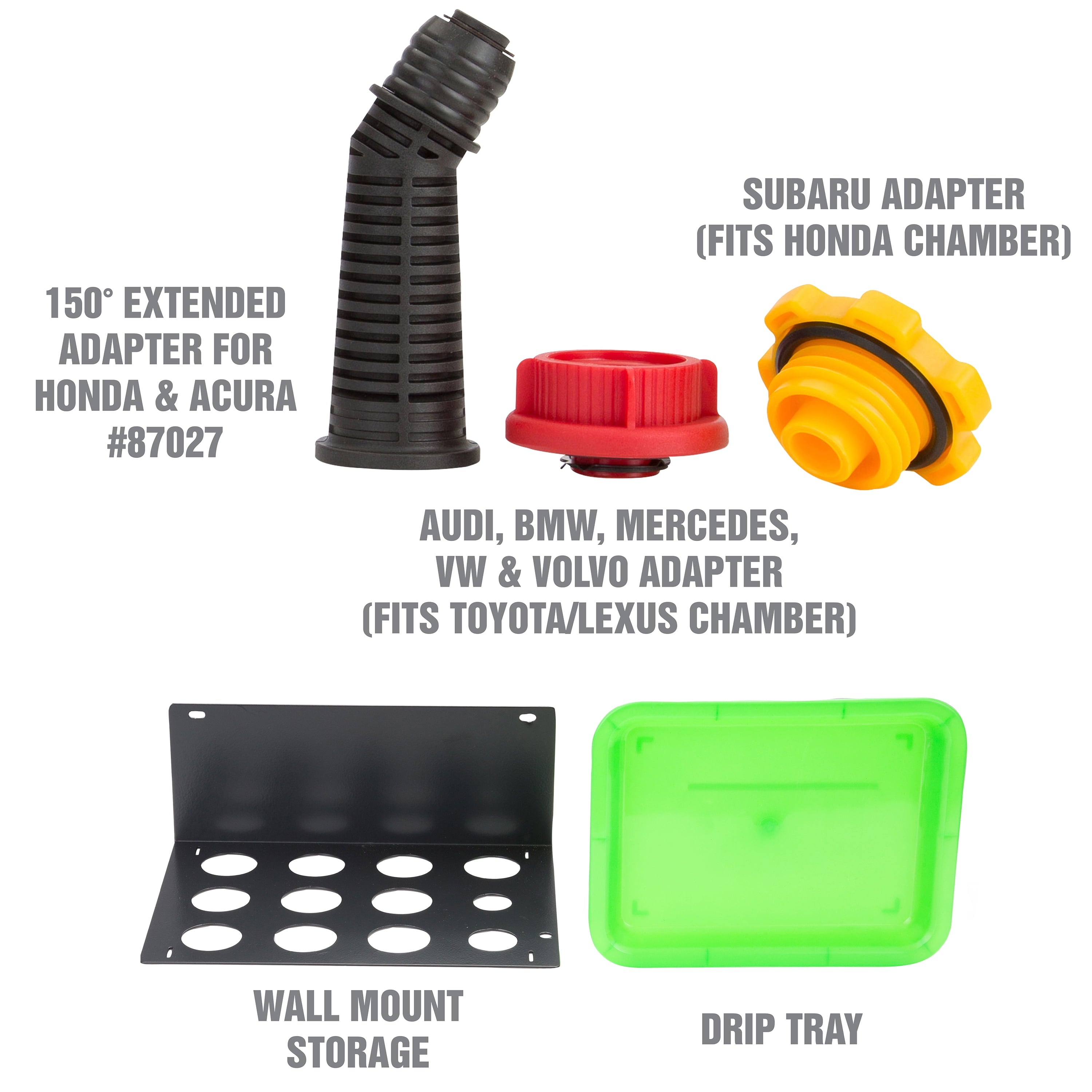 OEMTOOLS 87039 Universal No-Spill Oil Funnel | Interchangeable Oil Funnel Adapters Fit Ford, Toyota