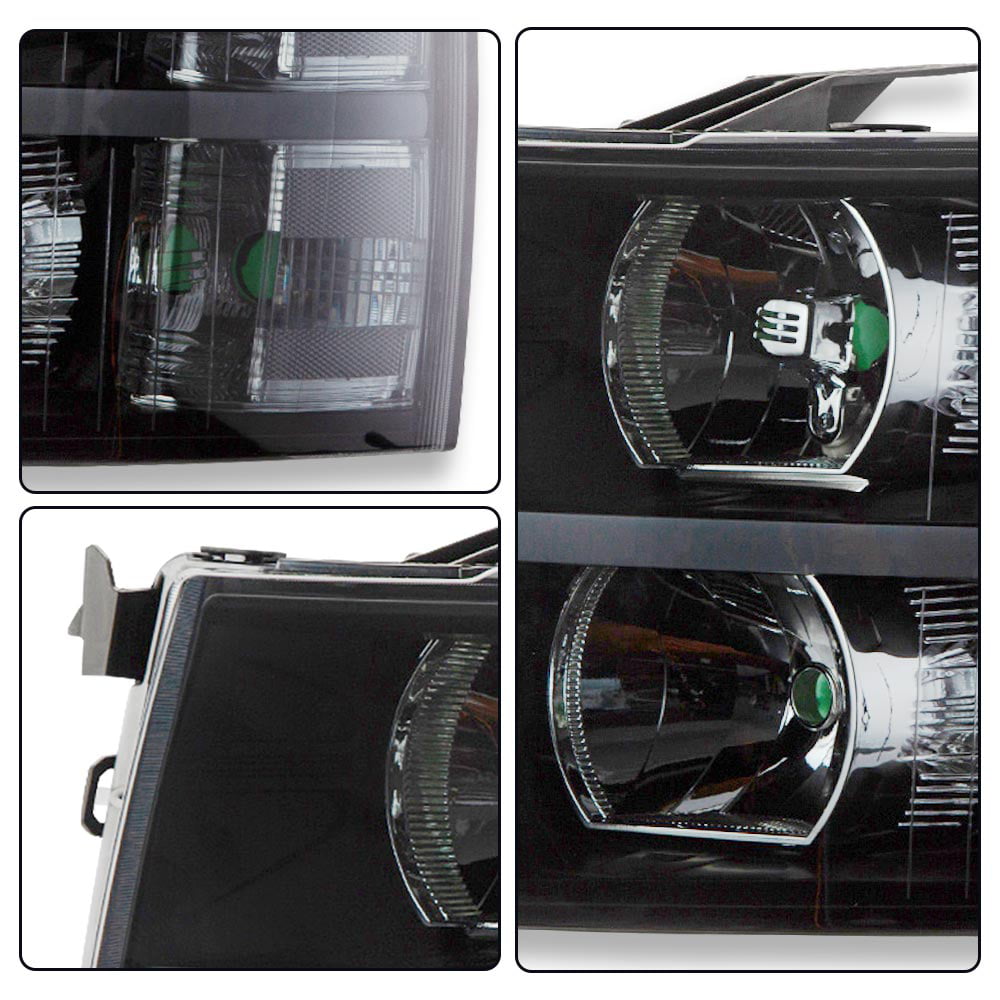 G-Plus LED DRL Headlights Fit for 2007-2014 Chevy Silverado 2500 3500 & HD Models/2007-2013 Chevy Silverado 1500 Bumper Headlamp