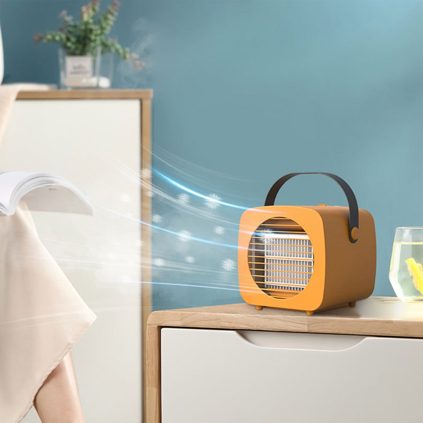 Vikakiooze 2023 Promotion on sale, Portable Air Cooler, Office Silent Mini Evaporative Air Fan, U Rechargeable Small Fan