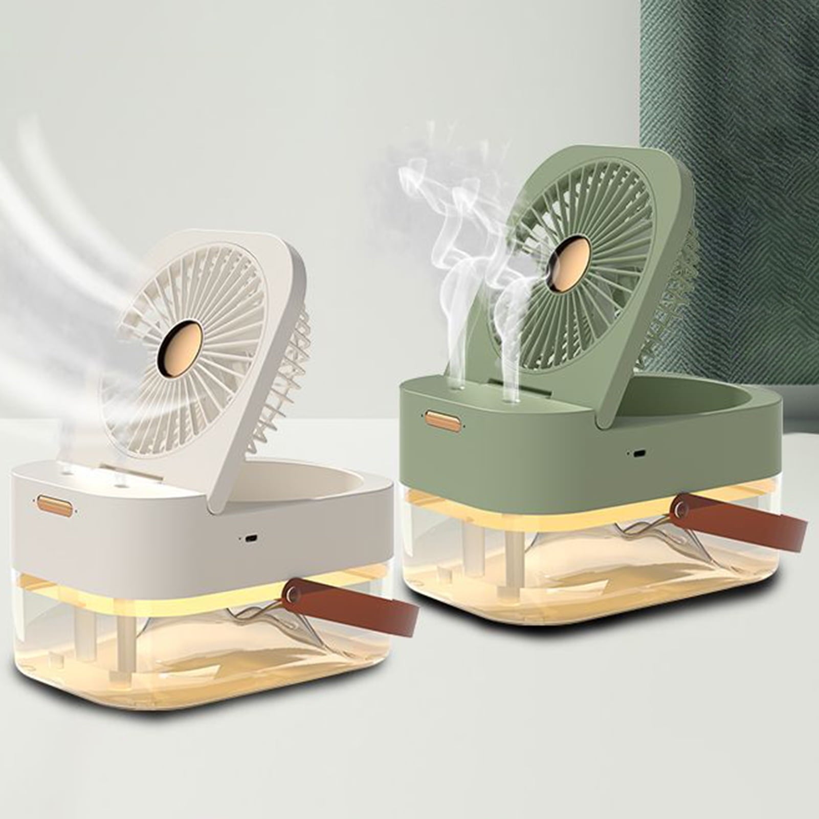 Poseidon Portable Mini Personal Evaporative Air Cooler with 3 Speeds LED Light Large Capacity Water Tank Personal Desk Air Conditioner Fan