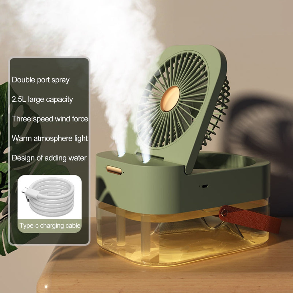 Poseidon Portable Mini Personal Evaporative Air Cooler with 3 Speeds LED Light Large Capacity Water Tank Personal Desk Air Conditioner Fan
