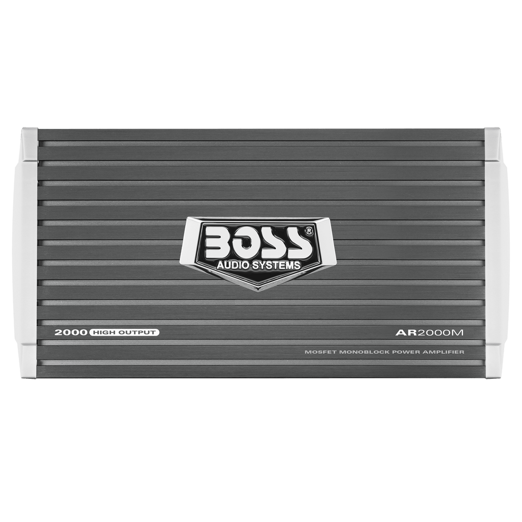 BOSS Audio Systems AR2000M Armor Series Car Amplifier - 2000 High Output, Monoblock, Class A/B, 2/4 Ohm Stable, High/Low Level Inputs, Low-Pass Crossover, Mosfet Power Supply, Stereo