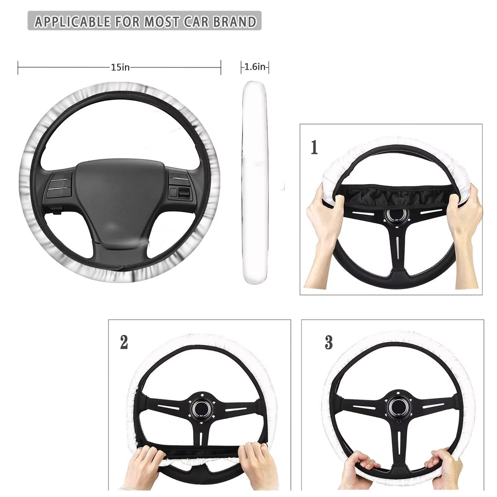 Binienty Yellow Car Seat Covers for Women with 1 Steering Wheel Cover,SUV/Van Ice-cream Cone 4 Seat Cover Interior Accessories,2 Keychain,2 Absorbent Cup Coaster,2 Seat Belt Covers Auto Decor