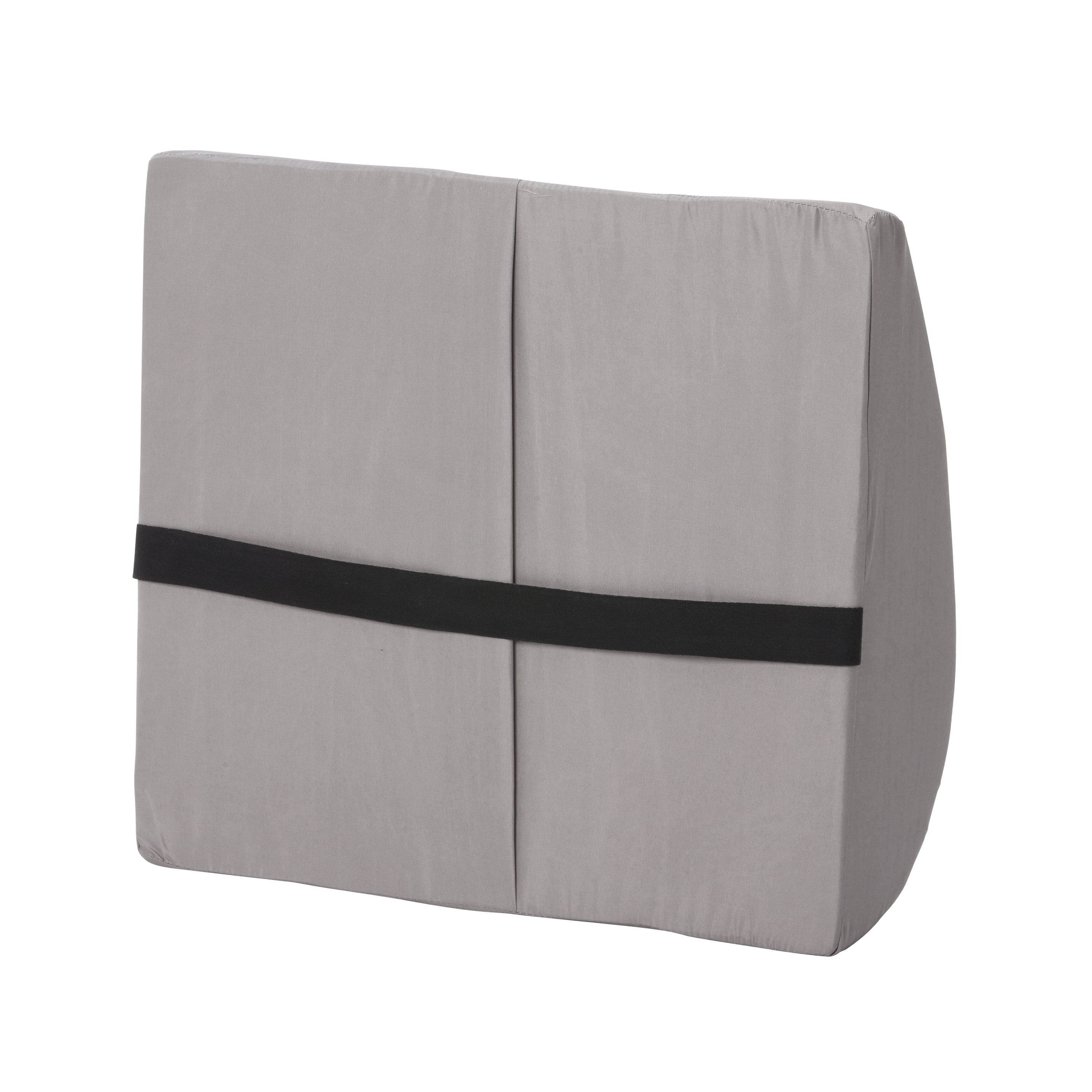 Duro-Med Contour Foam Lumbar Back Support Cushion Pillow with Strap, Gray