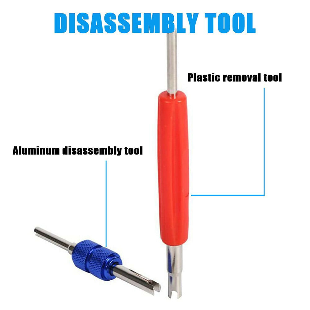 GLFILL 102X R134A Car A/C Air Conditioning Valve Cores Auto Air Con Tool Kit 1/4" 5/16"
