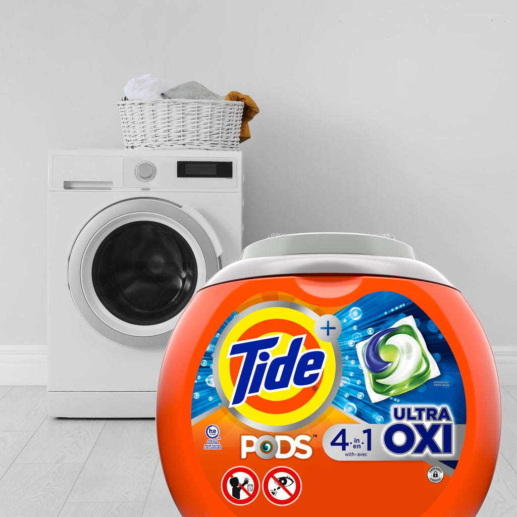 Tide Pods Laundry Detergent Soap Packs with Ultra Oxi, 57 Ct