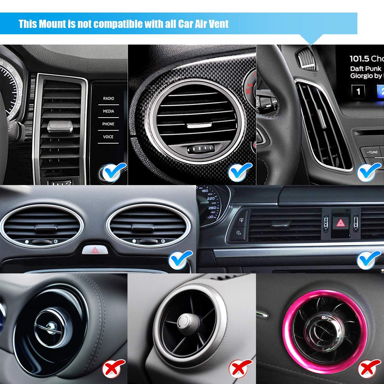 Phone Holder for Car, WizGear Air Vent Swift-Grip Phone Holder for Car, Cell Phone Car Mount Air Vent Holder for Any Smartphone with Twist Lock Base