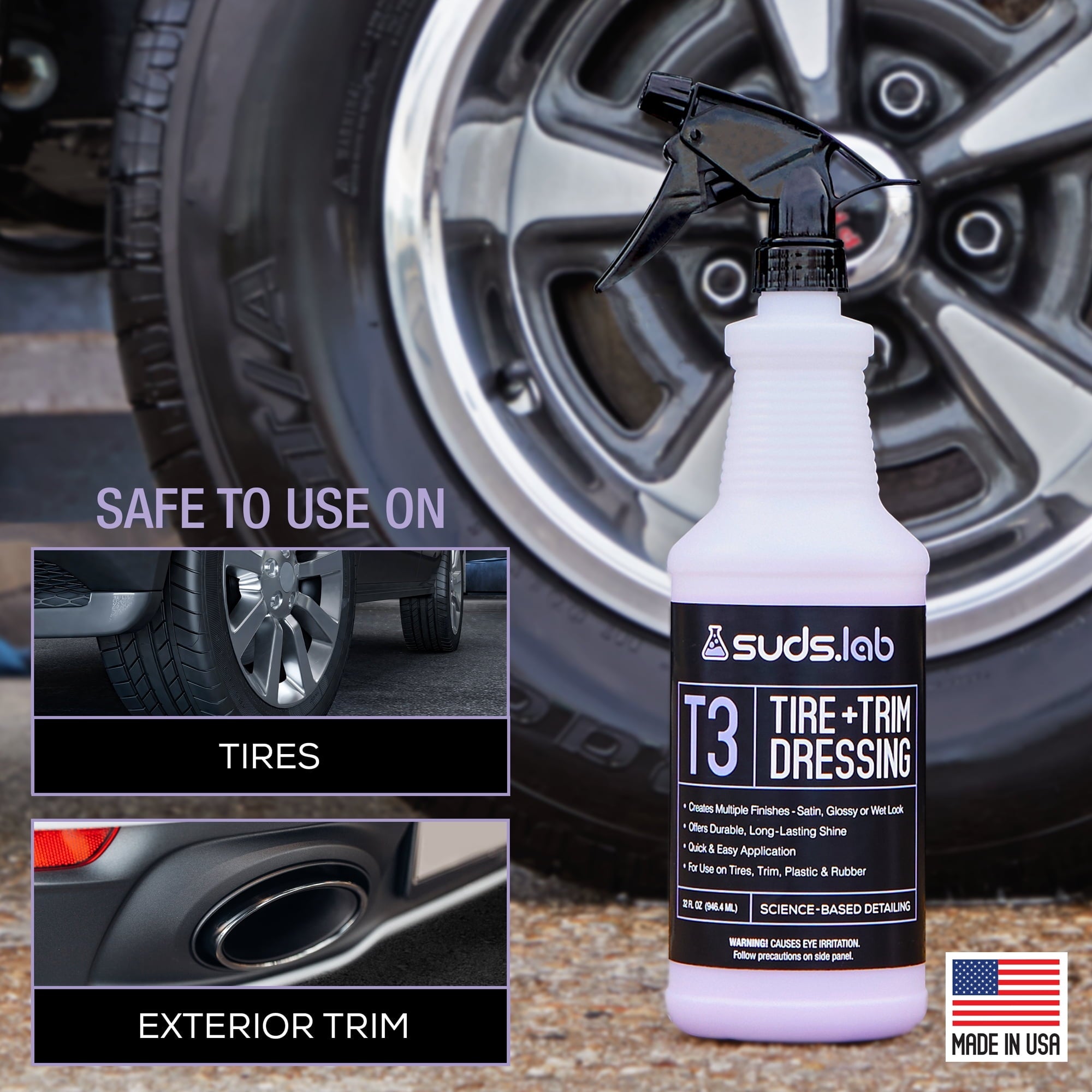 Suds Lab T3 Tire and Trim Automotive Dressing 32 oz