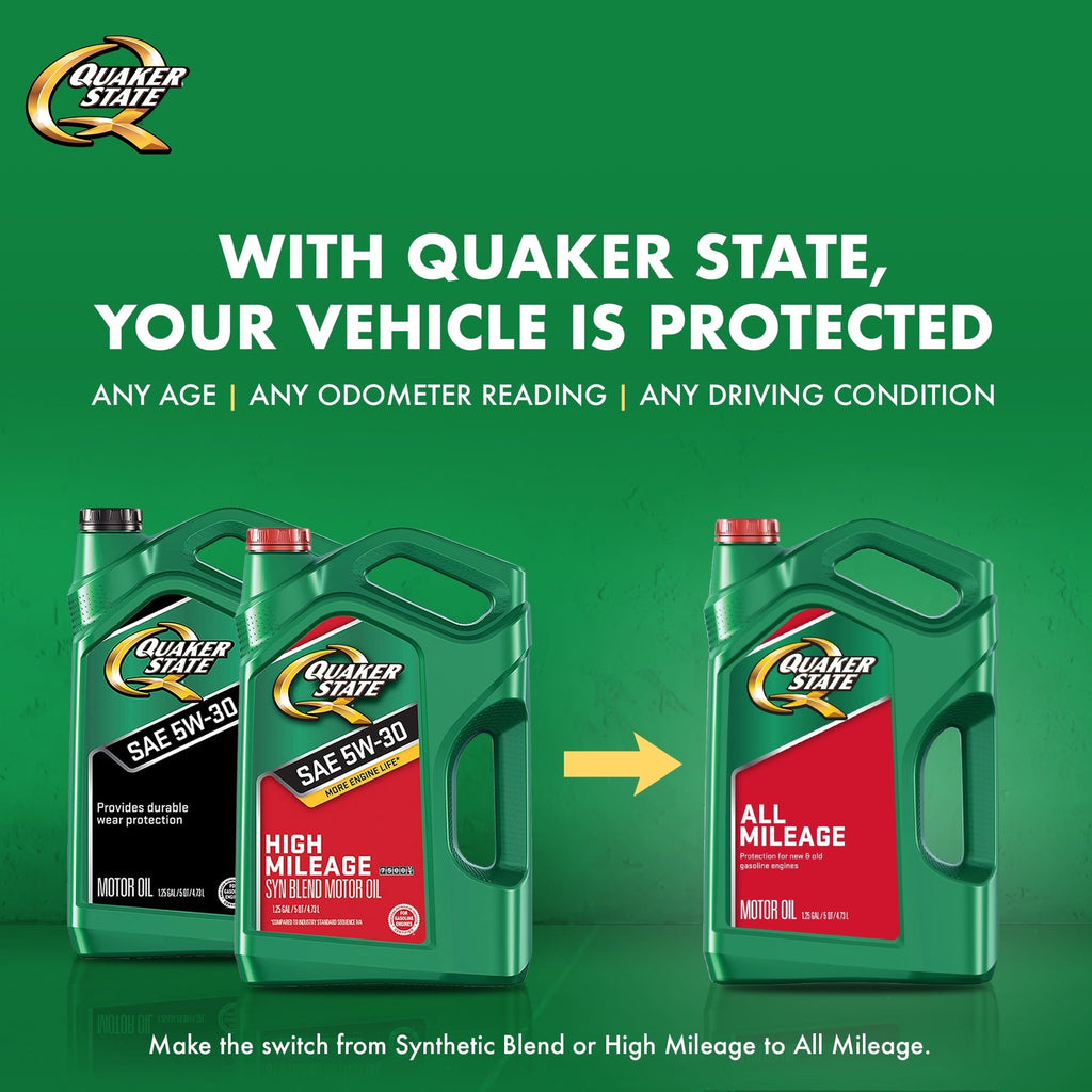 Quaker State All Mileage 10W-40 Motor Oil, 1 Quart