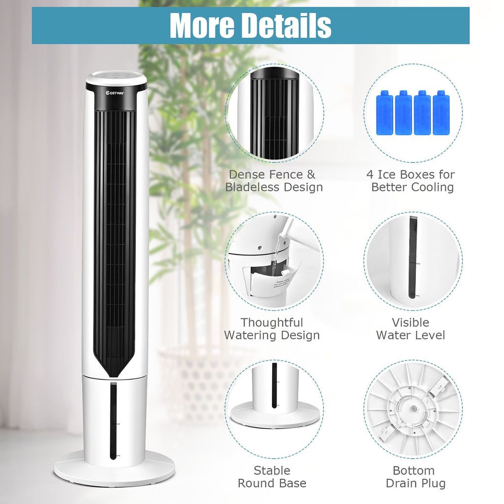 Costway 41'' Evaporative Air Cooler Quiet Cooling Oscillating Fan with Remote Control