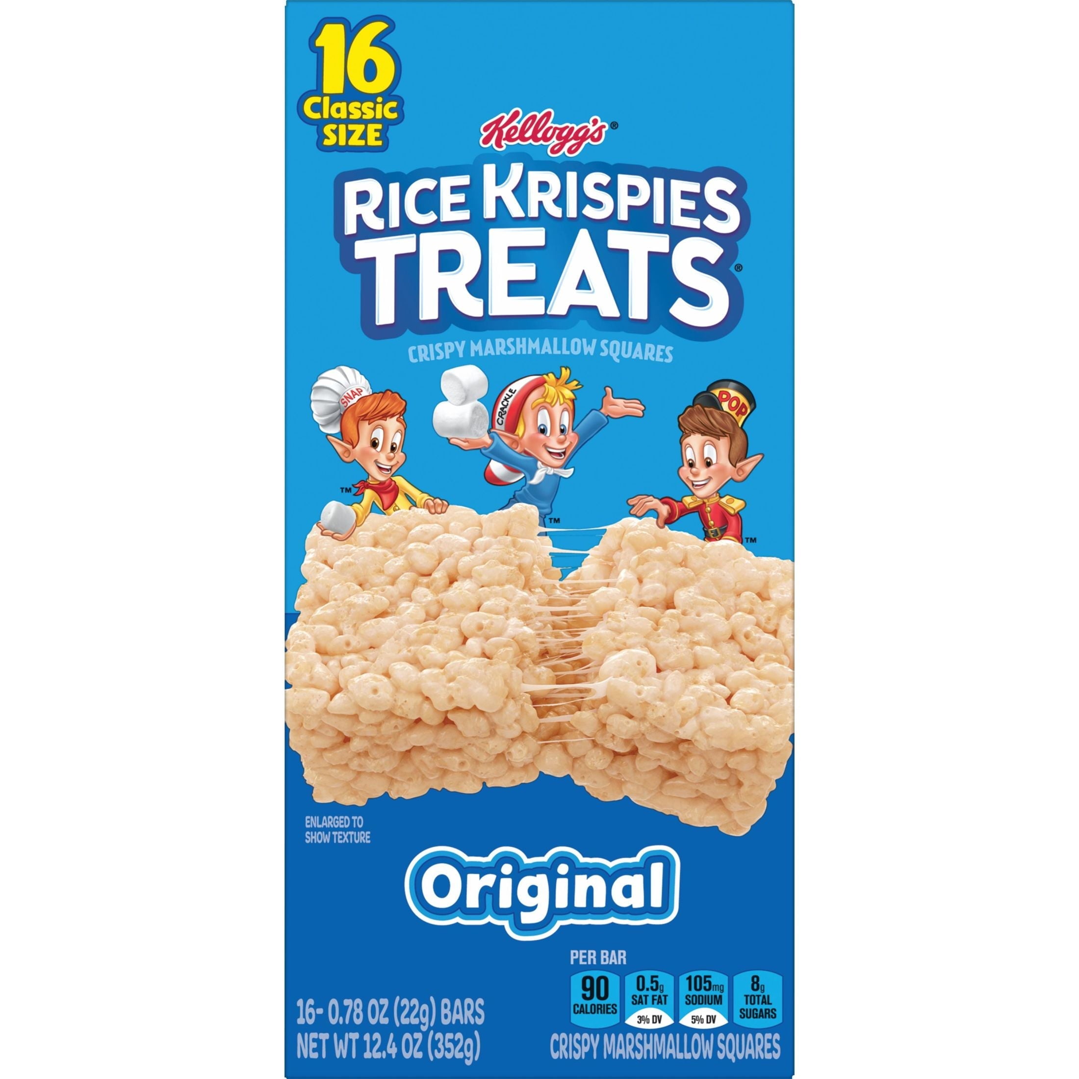 Rice Krispies Treats Original Chewy Crispy Marshmallow Squares, 12.4 oz, 16 Count