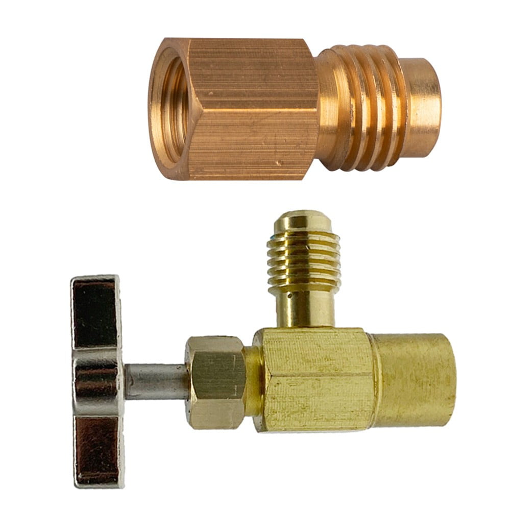 Self Sealing R1234yf A/C Can Tap 1/2" ACME LH 1/4" SAE Male Fit R12 R134a