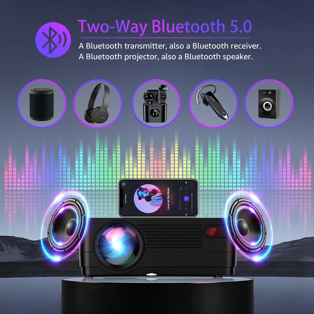 ROCONIA 5G WiFi Bluetooth Native 1080P Projector, 13000LM Full HD Movie Projector, LCD Technology 300" Display Support 4k Home Theater,(Projector Screen Included)