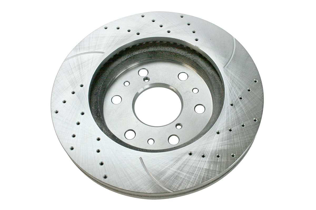 AutoShack Front Drilled Slotted Brake Rotors Silver and Ceramic Pads Kit Driver and Passenger Side Replacement for 2013 2014 2015 2016 2017 2018 2019 Cadillac XTS 3.6L V6 AWD FWD