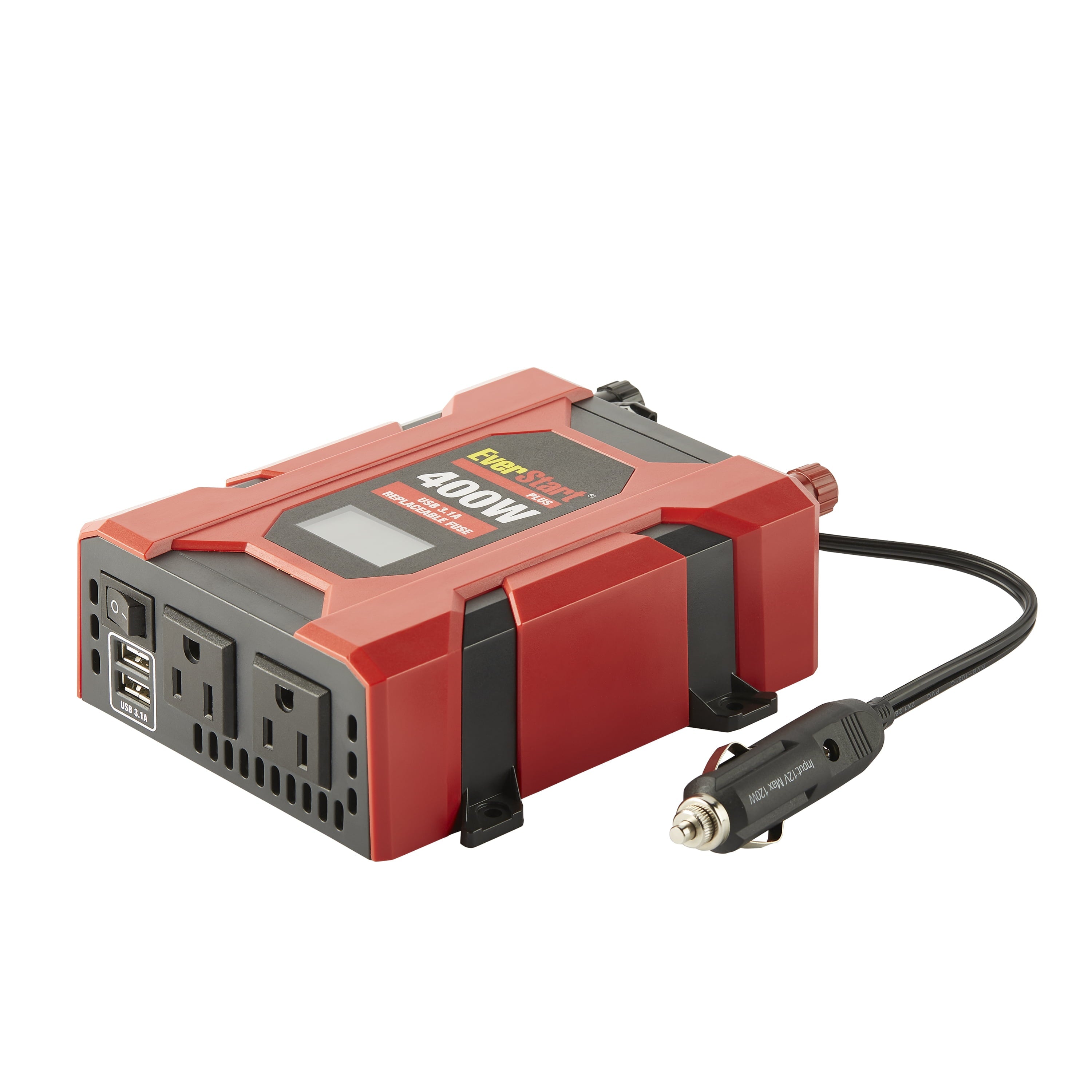 EverStart 400 Watts Portable Slim Inverter with Digital Display and Multiple USB and AC Ports