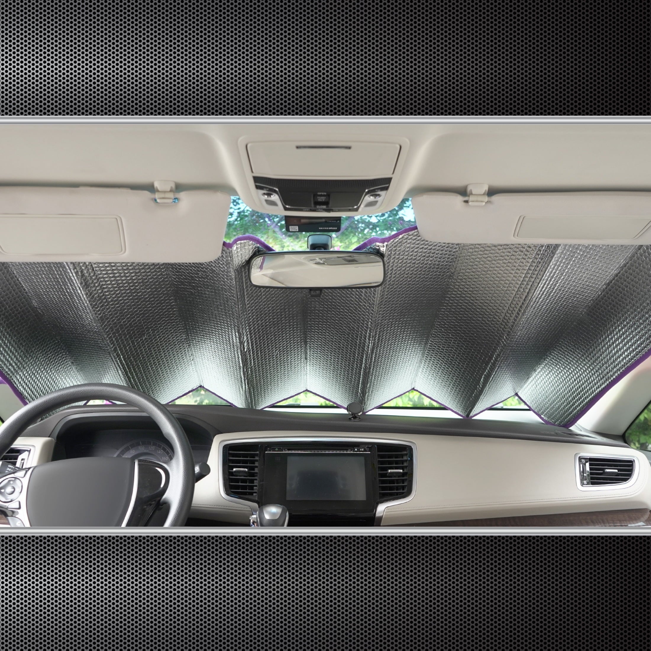 Auto Drive Vehicle's Windshield Fit Butterfly Accordion Sun Shade AD021703M-2 1 Pack, 63'' x 28.5''