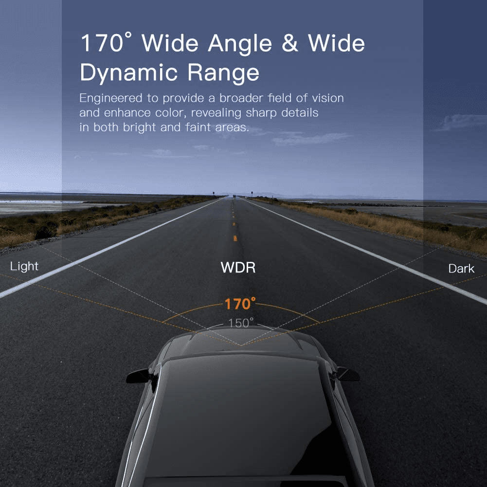 APEMAN C450 Dash Cam 1080P FHD 3" Car Camera 170° Wide Angle Screen, Parking Monitor, Black