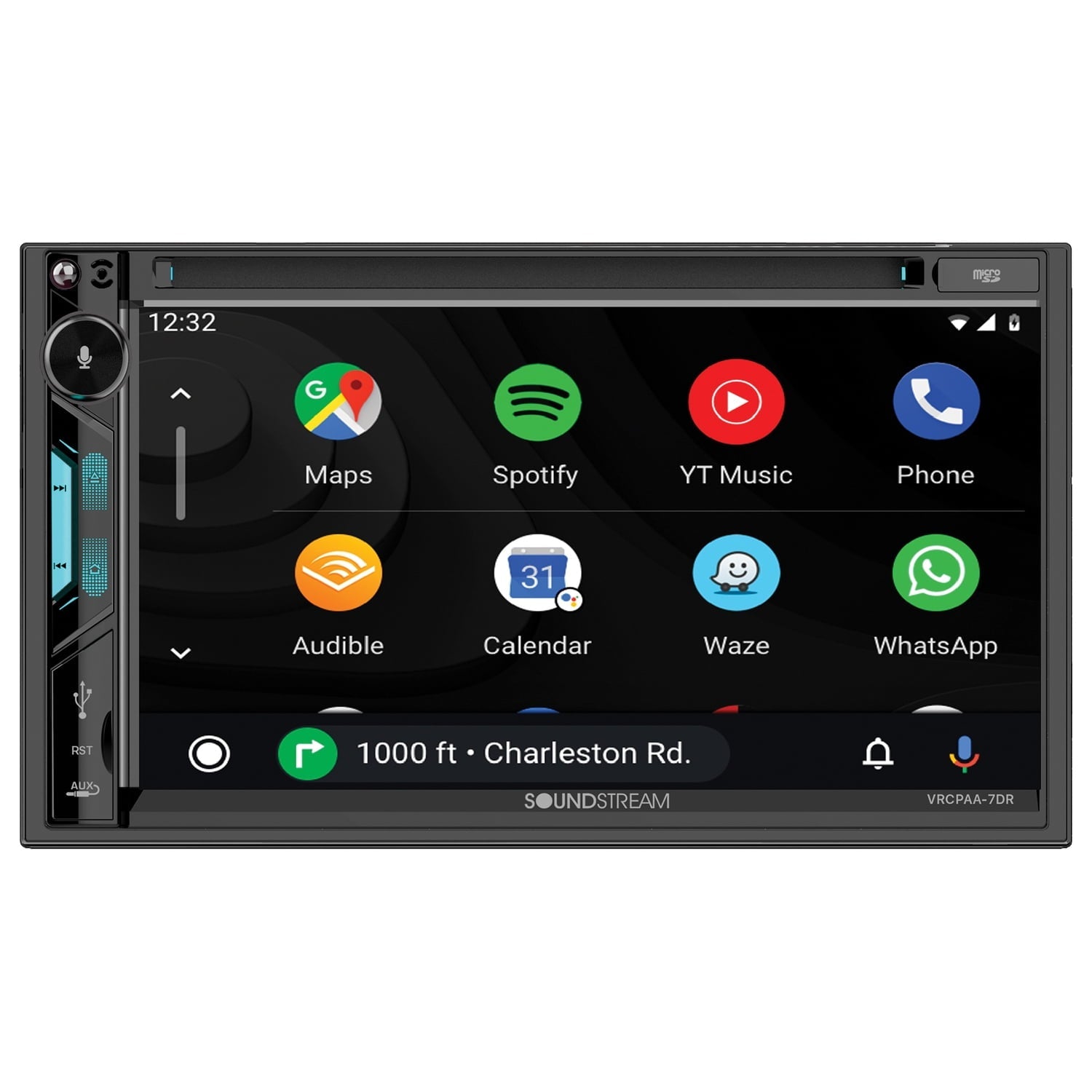Soundstream VRCPAA-7DR 7" Double DIN DVD Head Unit with Apple CarPlay,Android Auto and Bluetooth