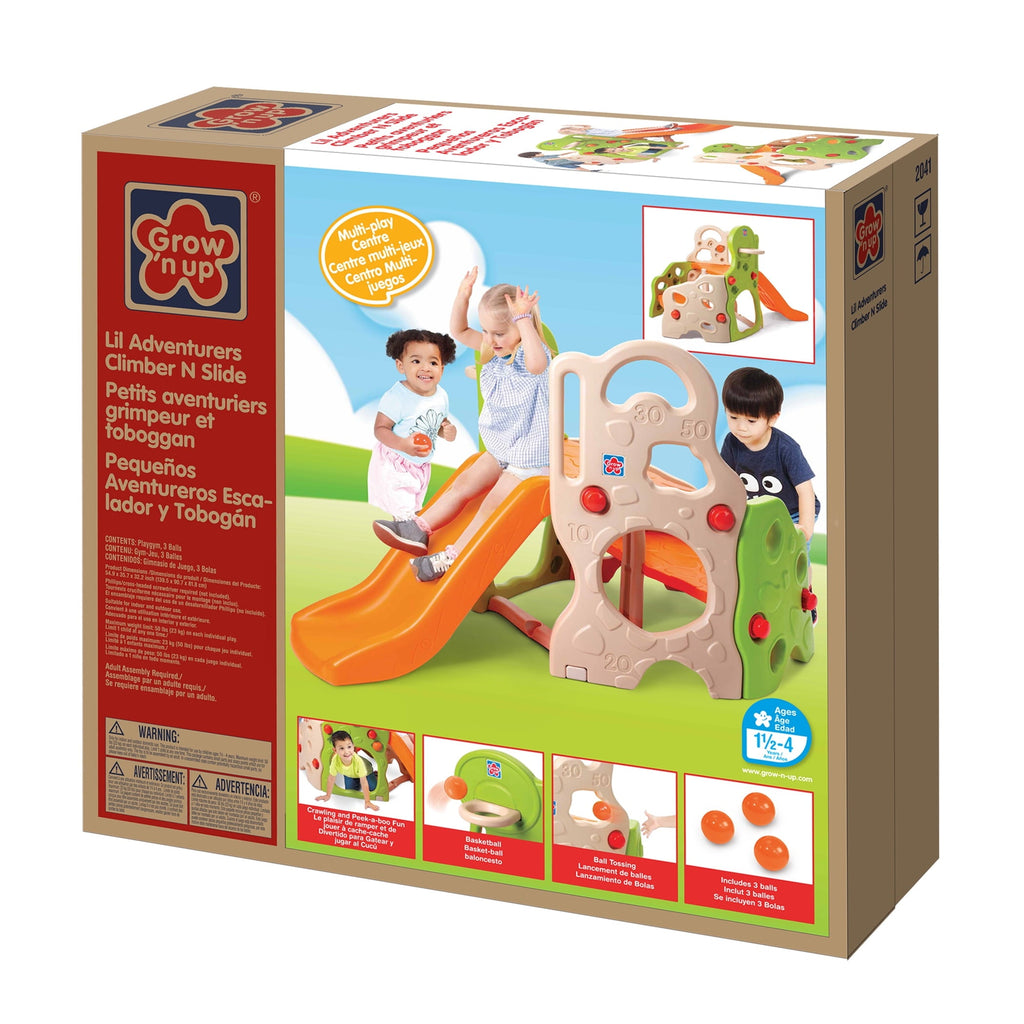 Grow'n up Lil Adventurers Climb & Play Slide for Toddlers Ages 1.5 Years to 4 Years Use Indoor or Outdoor
