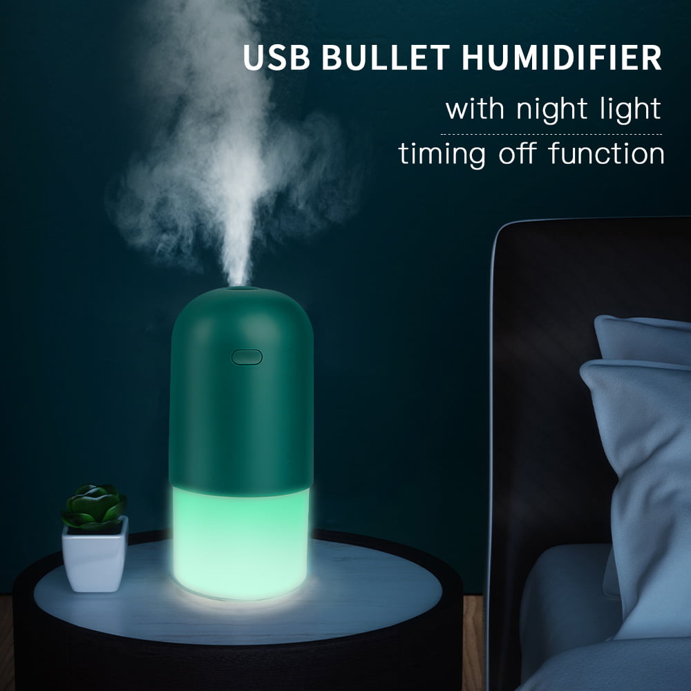 RUXAN Portable Humidifier with USB Charging，400ml Water Tank with Long Working Hours,Ultra Quiet 3-Spray Modes Cool Mist Humidifier Suitable for Office and Home