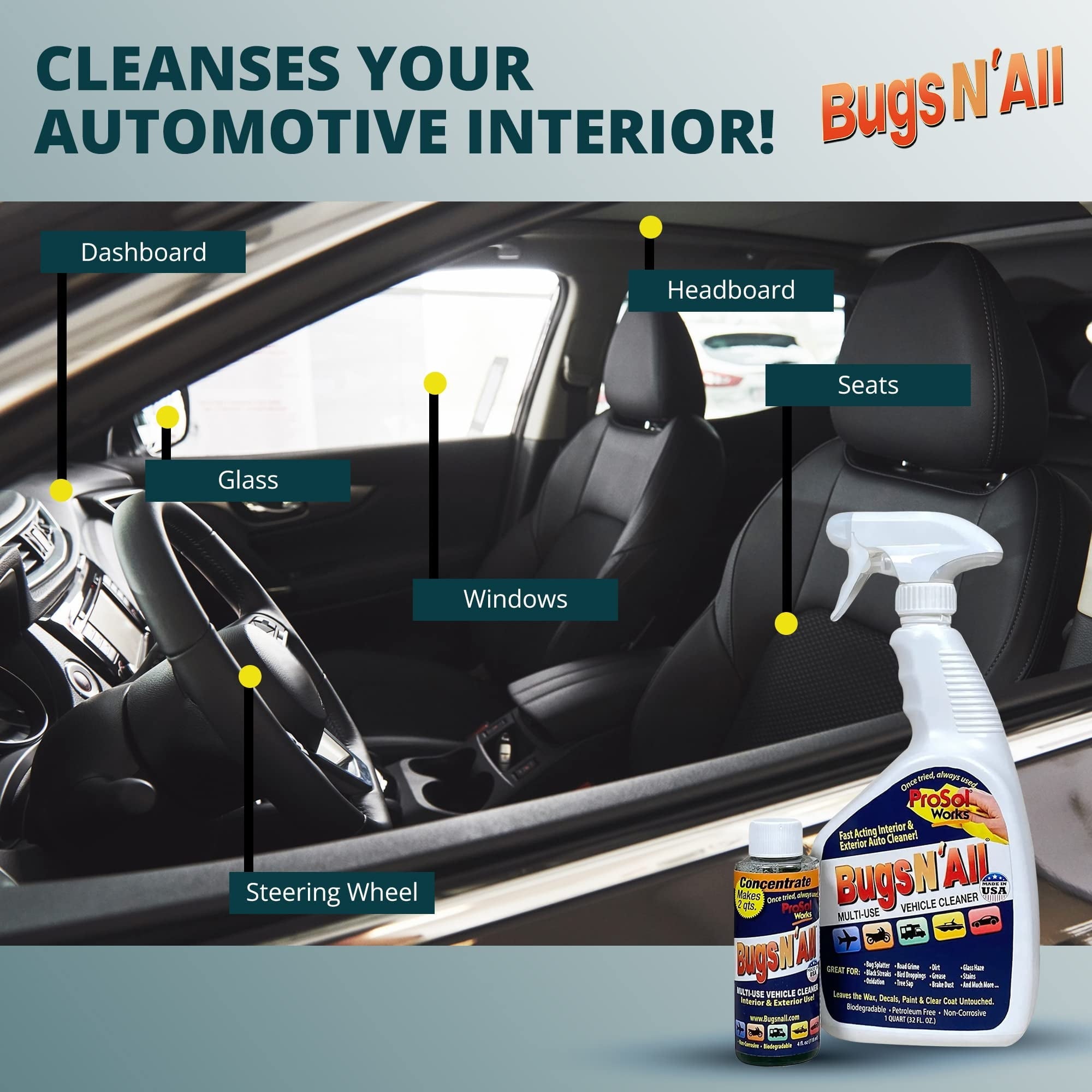 ProSol Works Bugs N All - Bug and Tar Remover Car Detailing Product, 4 oz