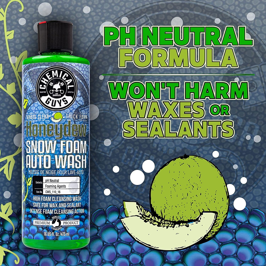 Chemical Guys CWS_110_16 Honeydew Snow Foam Car Wash Soap, 16 oz, Honeydew Scent