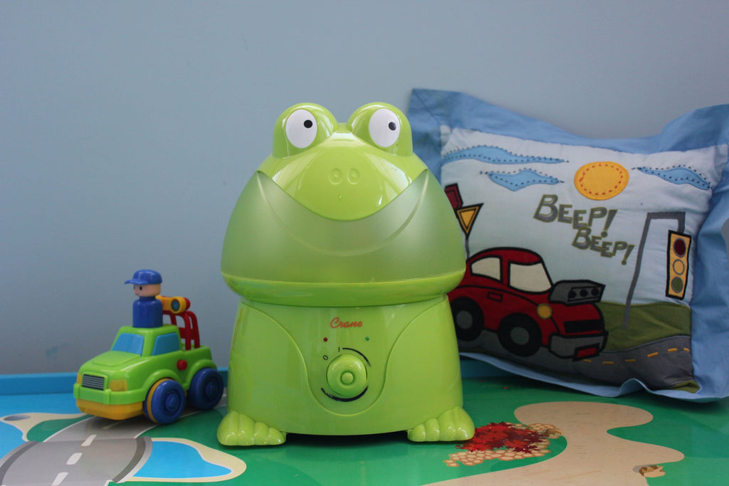 Crane USA Adorable Ultrasonic Cool Mist Humidifier, 1 Gallon, 500 Sq Ft Coverage, 24 Hour Run Time - Frog