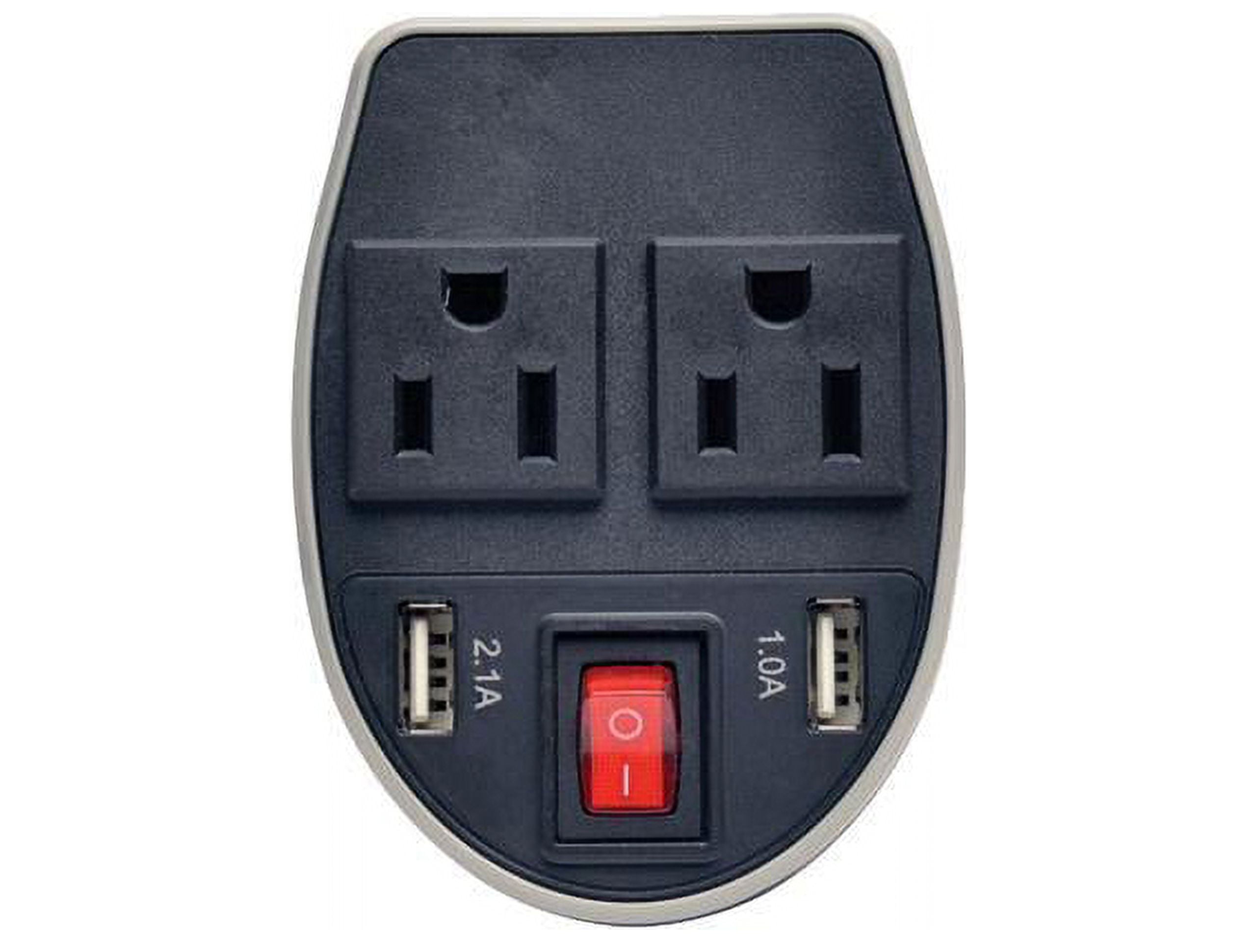 Tripp Lite 200W Car Power Inverter with 2 Outlets & 2 USB Charging Ports, Cup Holder Design (PV200CUSB)