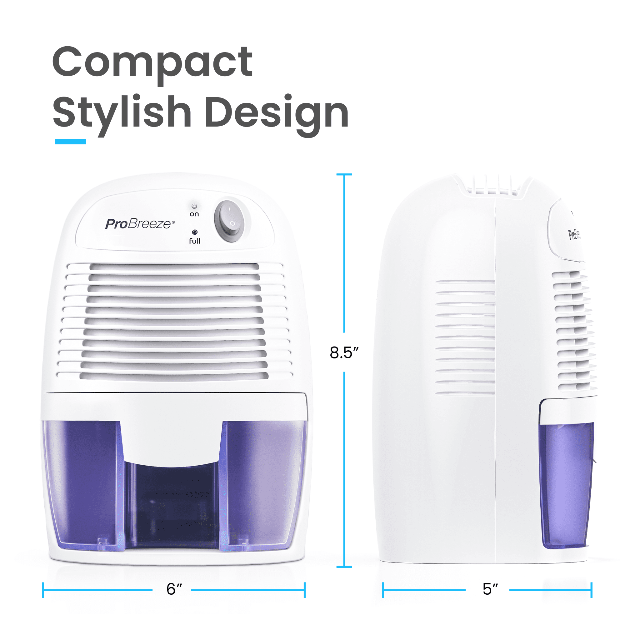 Pro Breeze 1 Pint Portable Dehumidifier for Small Rooms up to 215 sq. ft.