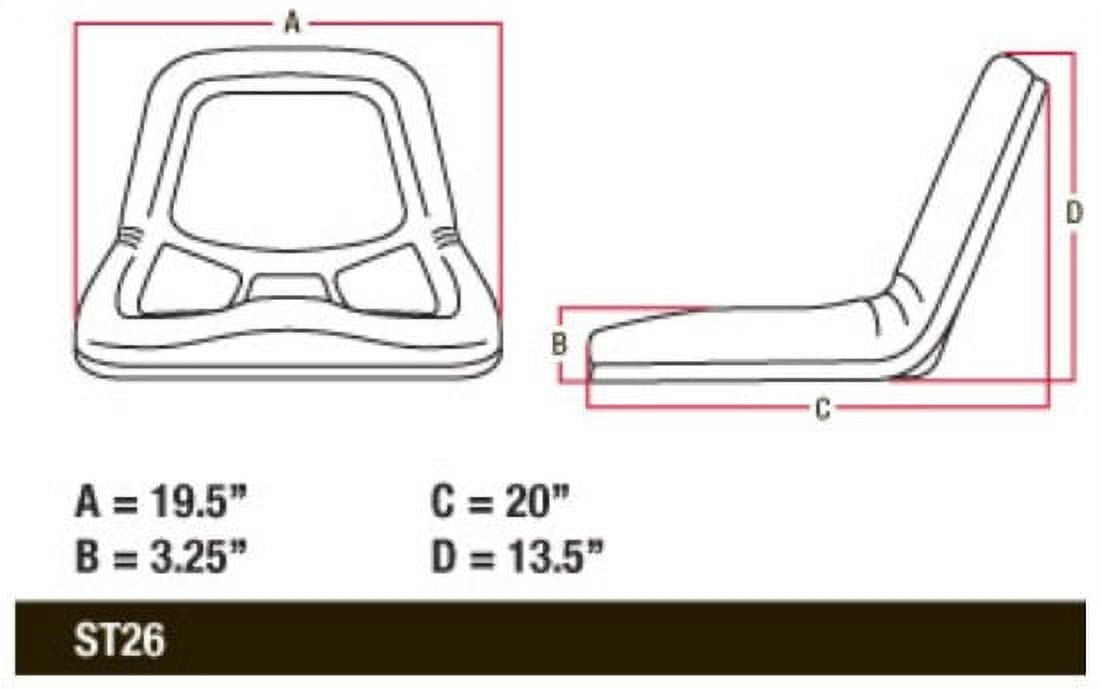 Highback Seat Fits Cub Cadet Lawn Tractor
