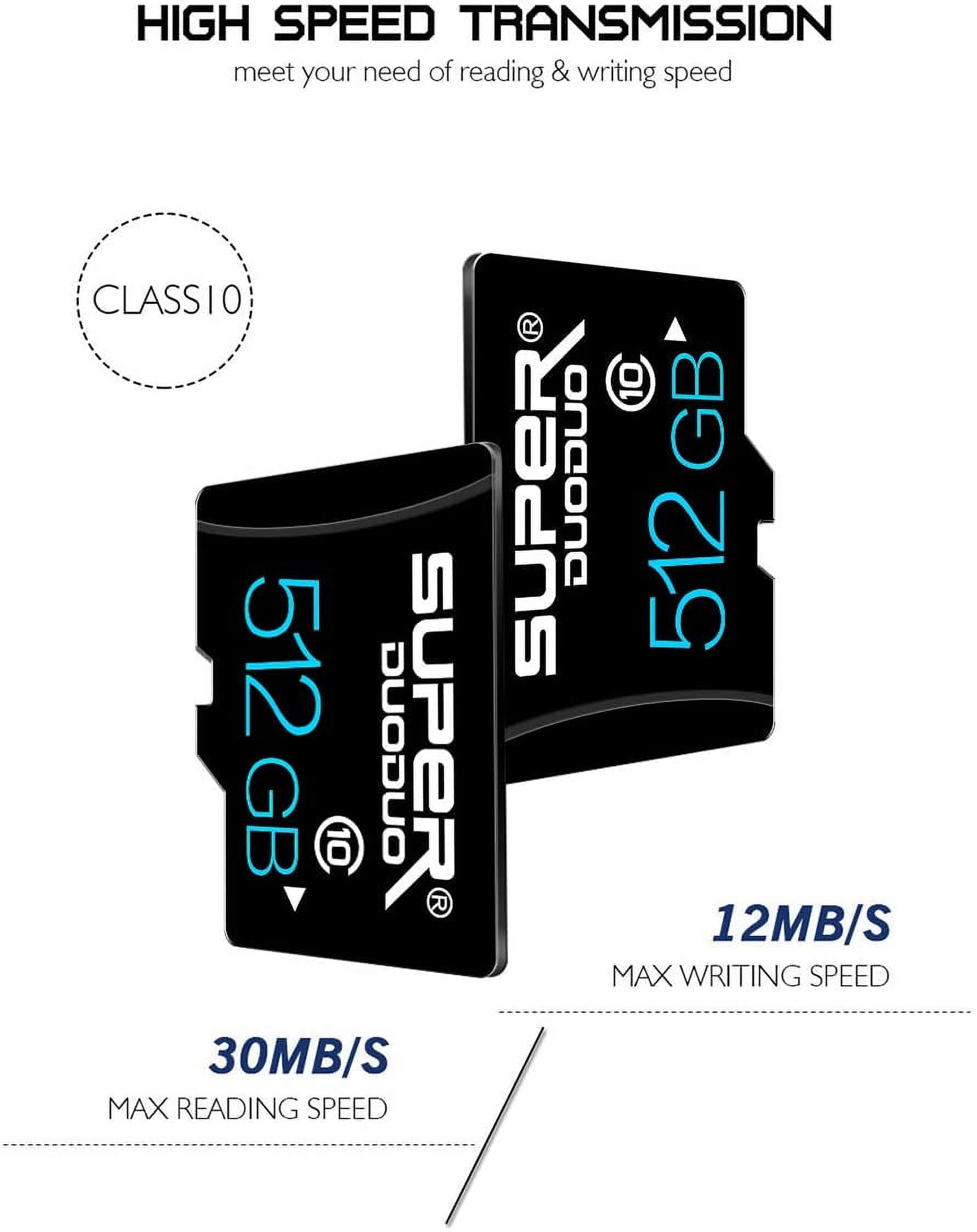 512GB Micro SD Card Class 10 Memory Card Fast Speed TF Card for Android Smartphone,Digital Camera,Tablet,Surveillance and Drone