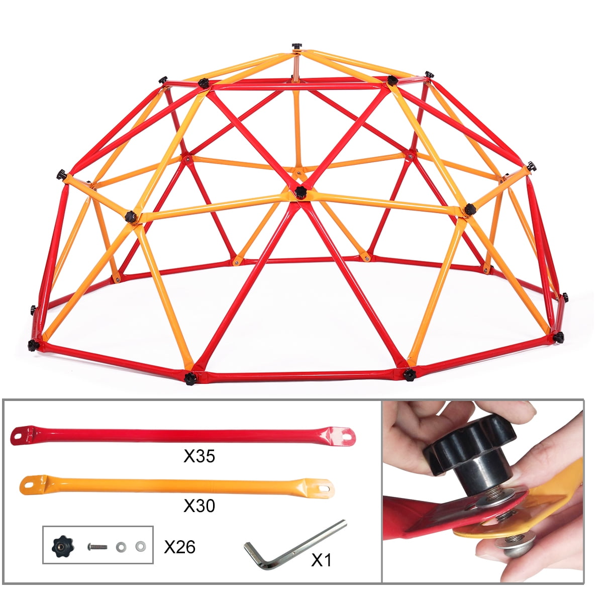 TOBBI Outdoor Kid's Dome Climber 82" Climbing Dome Steel Frame Monkey Dome Climber Bars Playset Outdoor Playground Jungle Gym